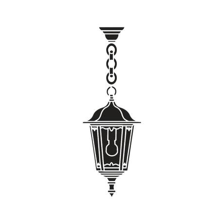 Astragal Cast Aluminium Outdoor Pendant Light in black, a single-light lantern with glass panels suspended from a chain, shown on a plain white background.