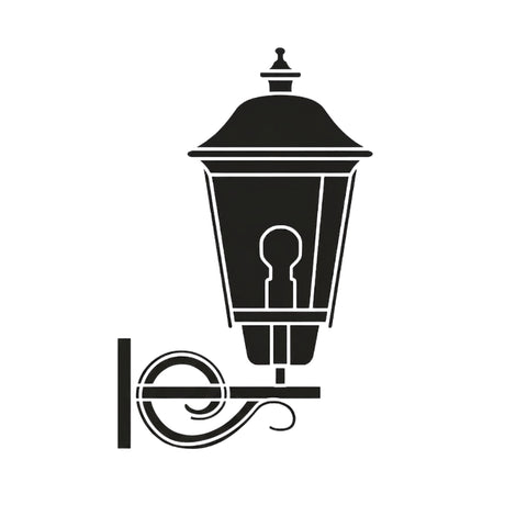 Casement Copper Top Outdoor Wall Lantern silhouette in black, with domed copper-effect roof, tapered glazed body and scrolled wall bracket, shown on a plain white background.