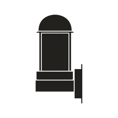 Tambour Steel Outdoor Wall Lantern in silhouette, showing a domed-top cylindrical lantern with opal diffuser panels on a wall mounting bracket, set against a plain white background.