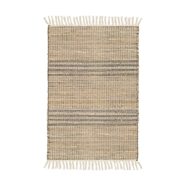 Varli Jute & Cotton Doormat - Natural - 60 X 90 Cm