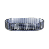 Valeska Ribbed Recycled Glass Soap Dish - Grey Smoke
