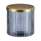 Valeska Recycled Glass Storage Pot - Grey Smoke