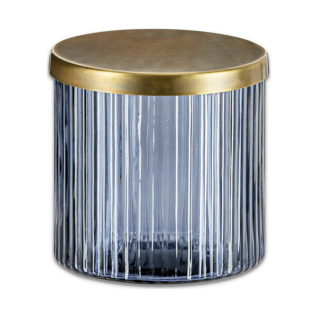 Valeska Recycled Glass Storage Pot - Grey Smoke