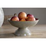 Valinha Earthenware Footed Fruit Bowl - Grey