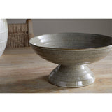 Valinha Earthenware Footed Fruit Bowl - Grey