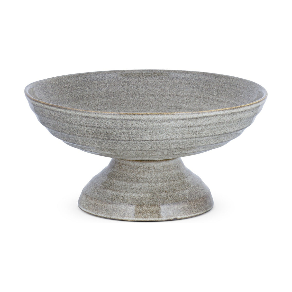 Valinha Earthenware Footed Fruit Bowl - Grey