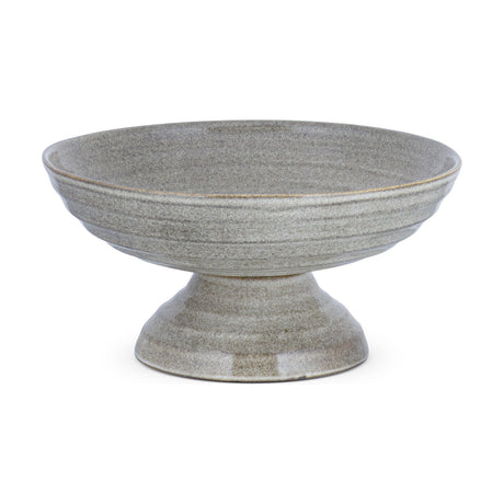 Valinha Earthenware Footed Fruit Bowl - Grey