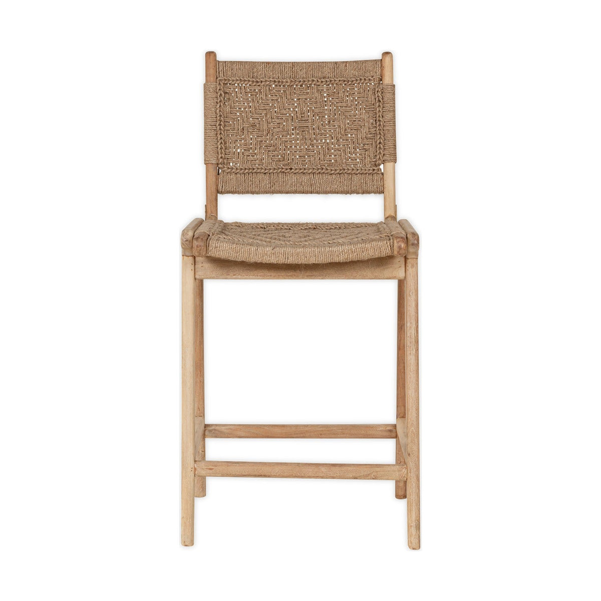 Vinay Jute & Wood Woven Counter Stool - Natural