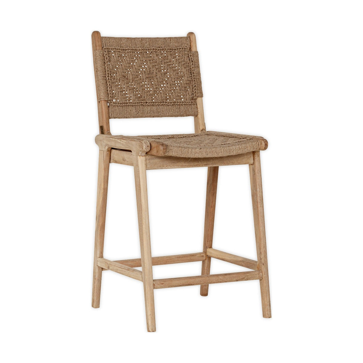 Vinay Jute & Wood Woven Counter Stool - Natural