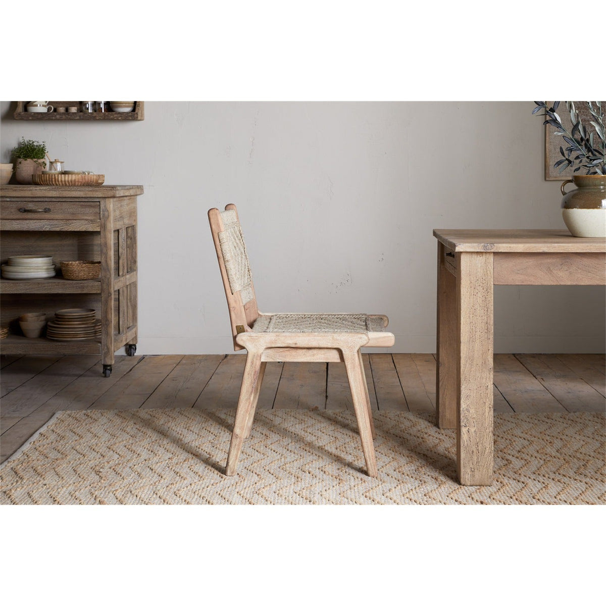 Vinay Woven Jute Armless Dining Chair - Natural