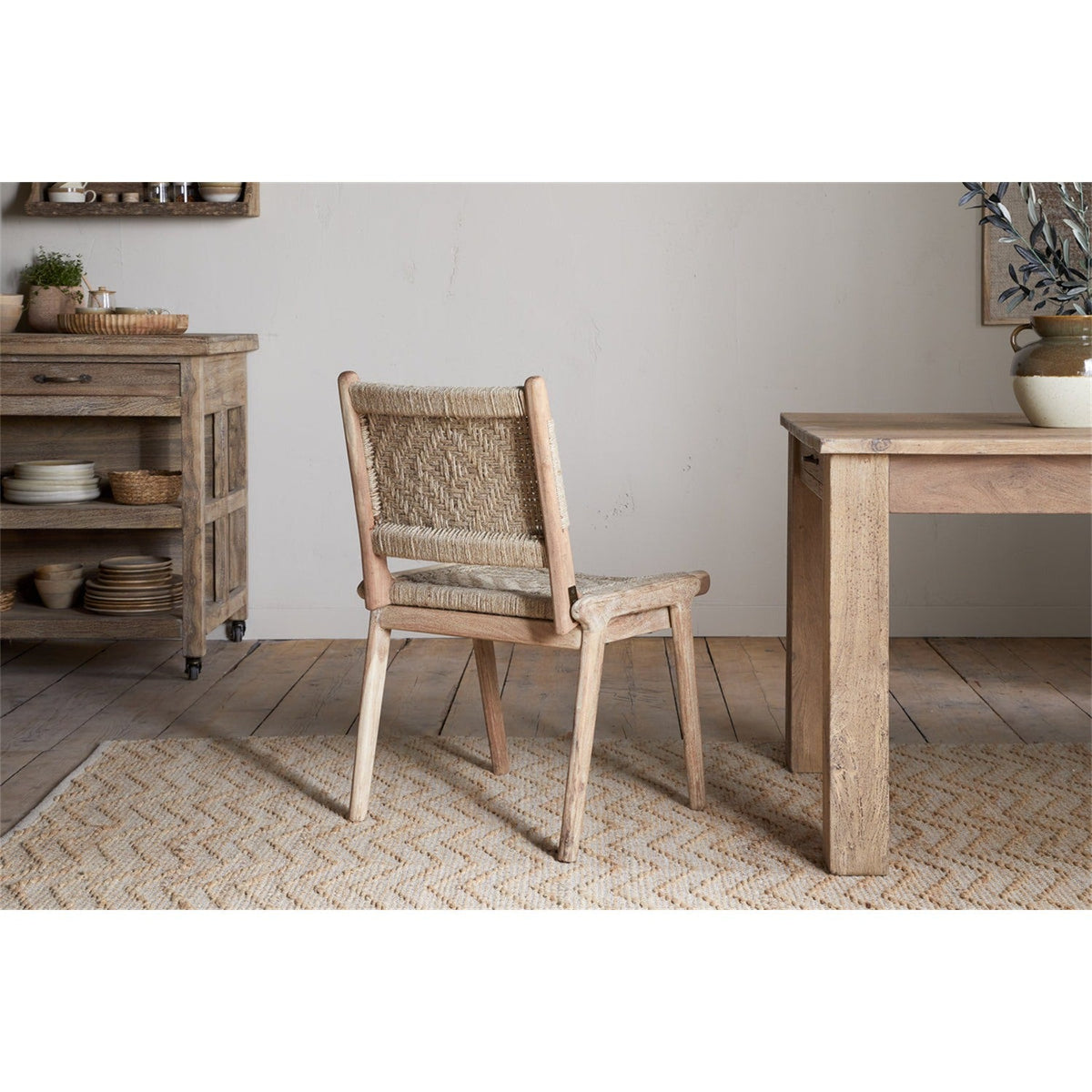 Vinay Woven Jute Armless Dining Chair - Natural