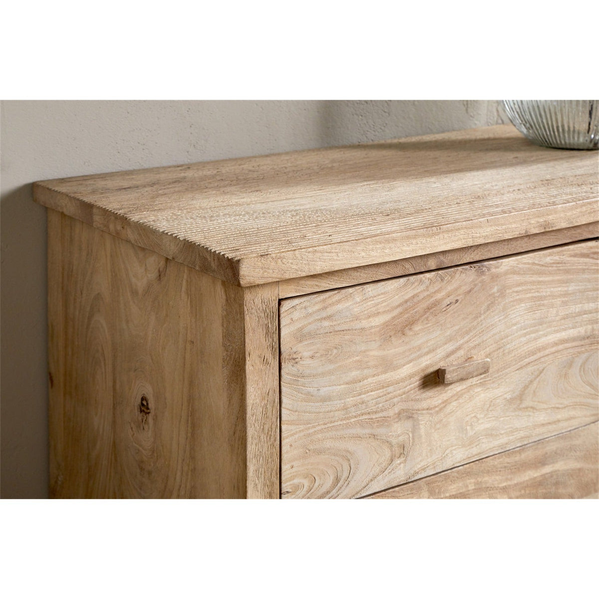 Vivan Grooved Mango Wood Chest of Drawers - Natural