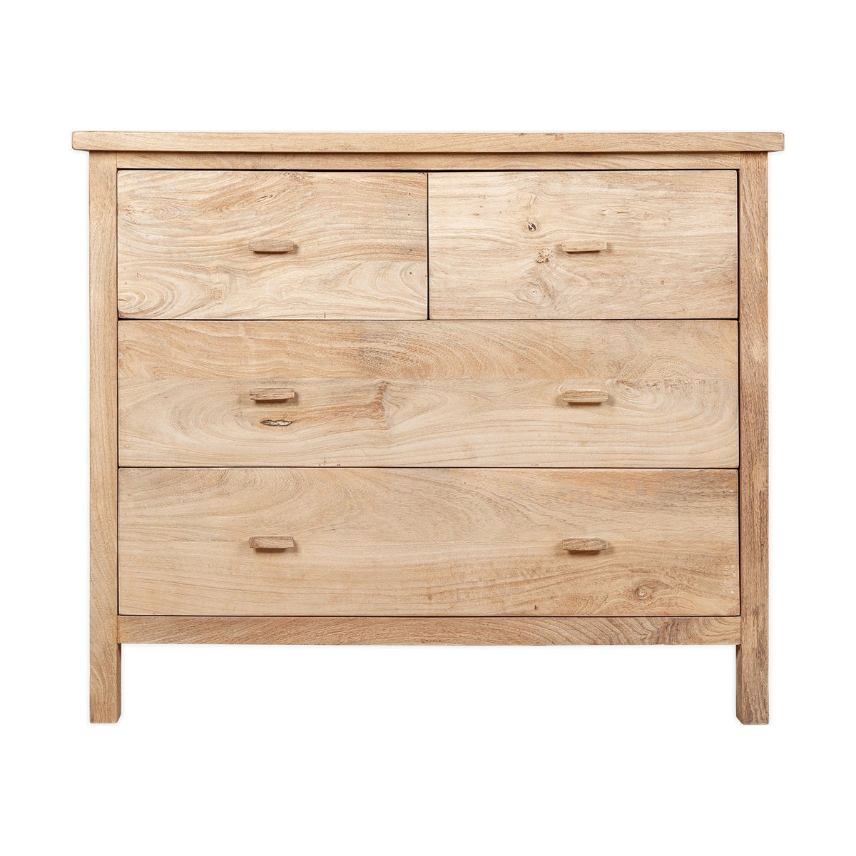 Vivan Grooved Mango Wood Chest of Drawers - Natural