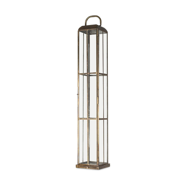 Vemula Small Tall Lantern - Antique Brass