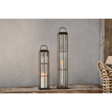 Vemula Small Tall Lantern - Antique Brass