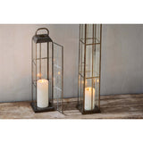 Vemula Small Tall Lantern - Antique Brass