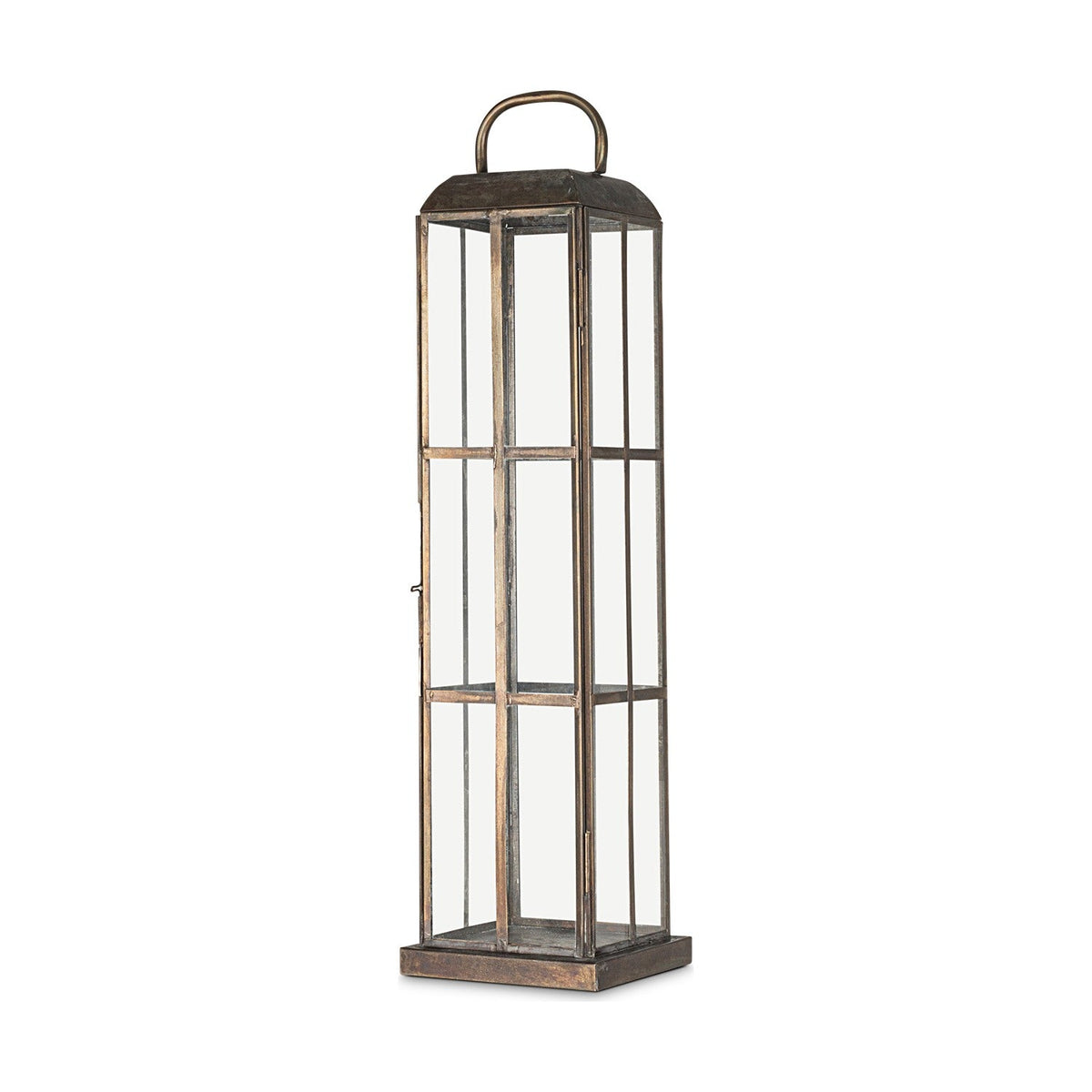 Vemula Large Tall Lantern - Antique Brass