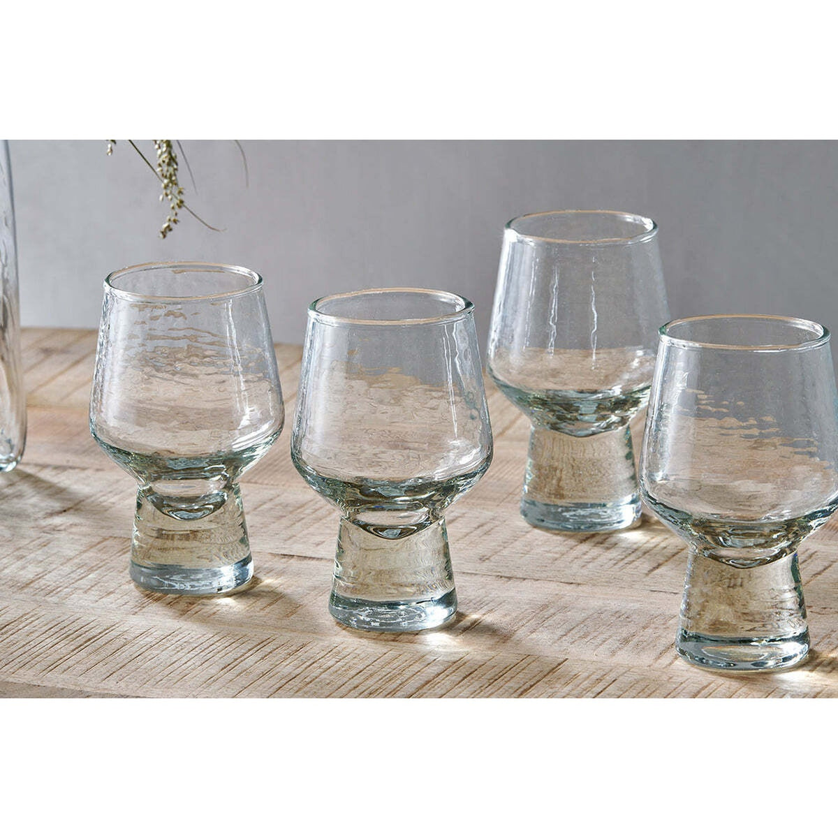 Visla Mouth Blown Wine Glasses - Light Smoke - Set of 4