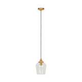 Varuna Mango Wood & Glass Pendant Light - Natural & Clear