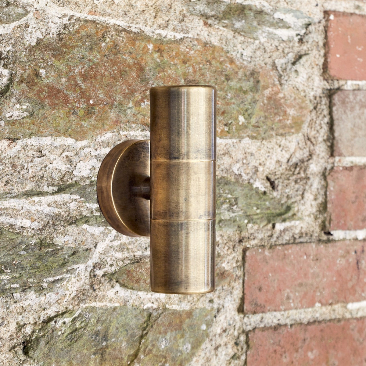 Vitla Up Down Outdoor Wall Light - Antique Brass