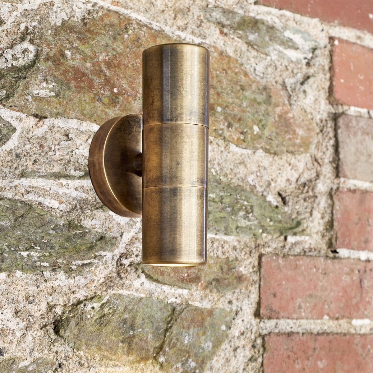 Vitla Up Down Outdoor Wall Light - Antique Brass