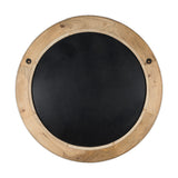 Vivan Round Grooved Wood Wall Mirror - Natural