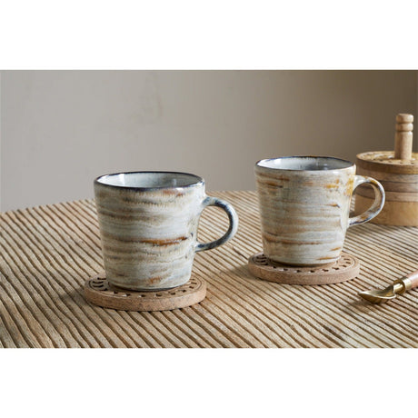 Vizo Reactive Glaze Earthenware Mug - Grey - Set of 2
