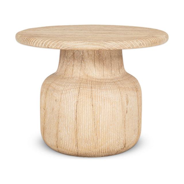 Vivan Grooved Mango Wood Side Table - Natural