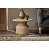 Vivan Grooved Mango Wood Side Table - Natural