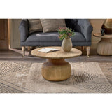 Vivan Grooved Mango Wood Coffee Table - Natural