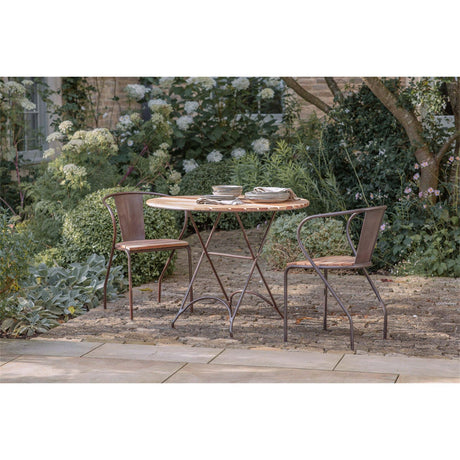 Vivika Round Acacia Garden Dining Table - Natural