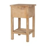 Vivan Grooved Mango Wood Bedside Table - Natural