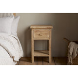 Vivan Grooved Mango Wood Bedside Table - Natural