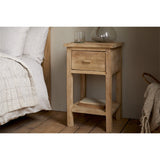 Vivan Grooved Mango Wood Bedside Table - Natural