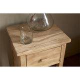 Vivan Grooved Mango Wood Bedside Table - Natural