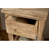 Vivan Grooved Mango Wood Bedside Table - Natural