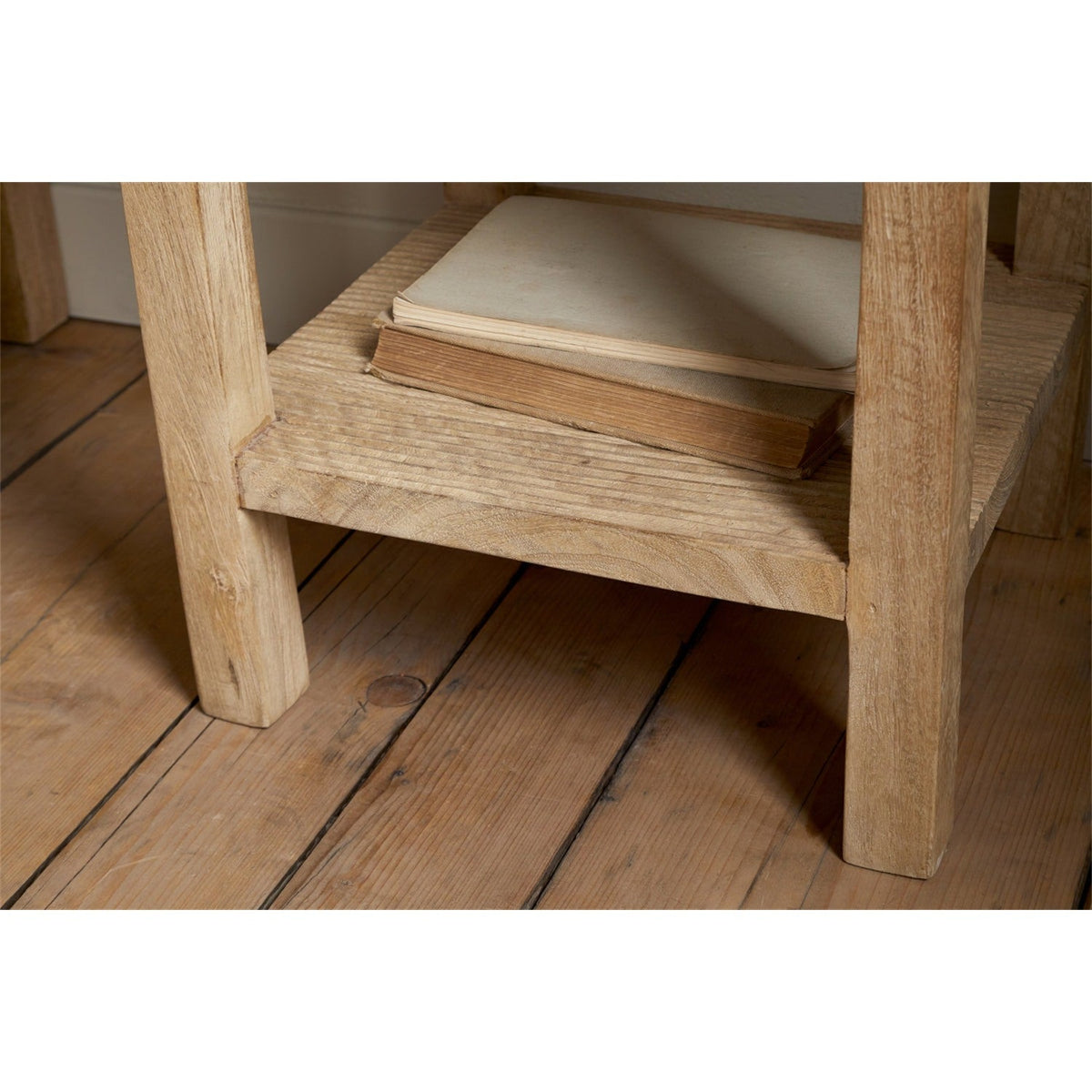 Vivan Grooved Mango Wood Bedside Table - Natural