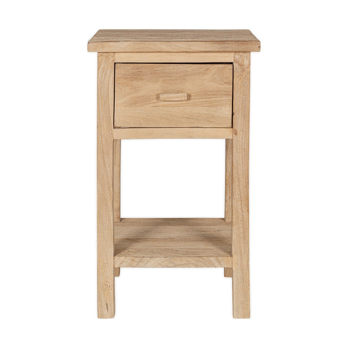 Vivan Grooved Mango Wood Bedside Table - Natural