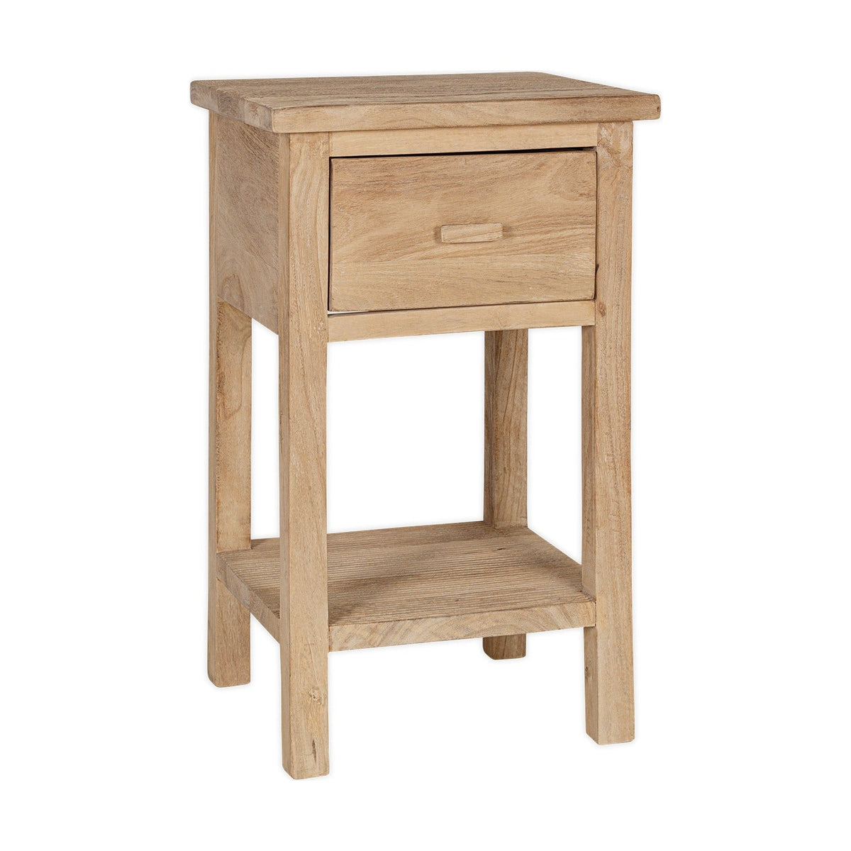 Vivan Grooved Mango Wood Bedside Table - Natural