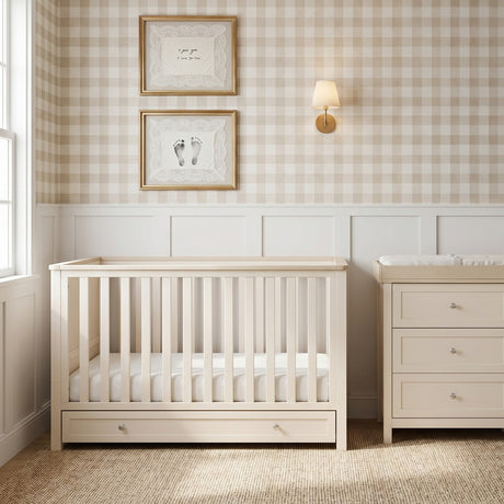 Wanderer Convertible Cot Bed with Drawer - Cashmere