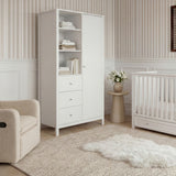 Wanderer Kids Wardrobe with 3 Drawers & Shelves - White