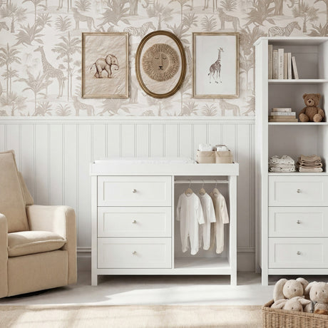 Wanderer Changing Table with Drawers & Removable Top - White