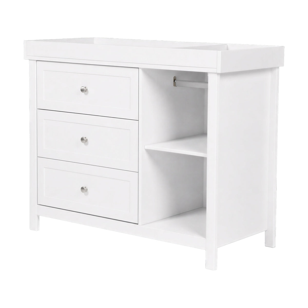 Wanderer Changing Table with Drawers & Removable Top - White