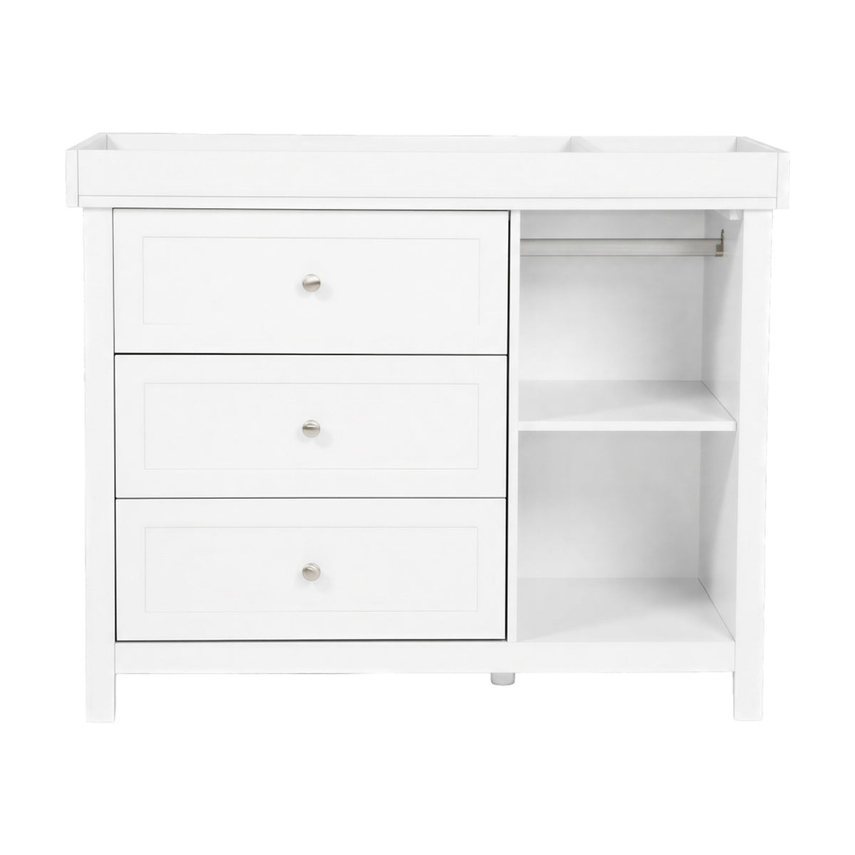 Wanderer Changing Table with Drawers & Removable Top - White