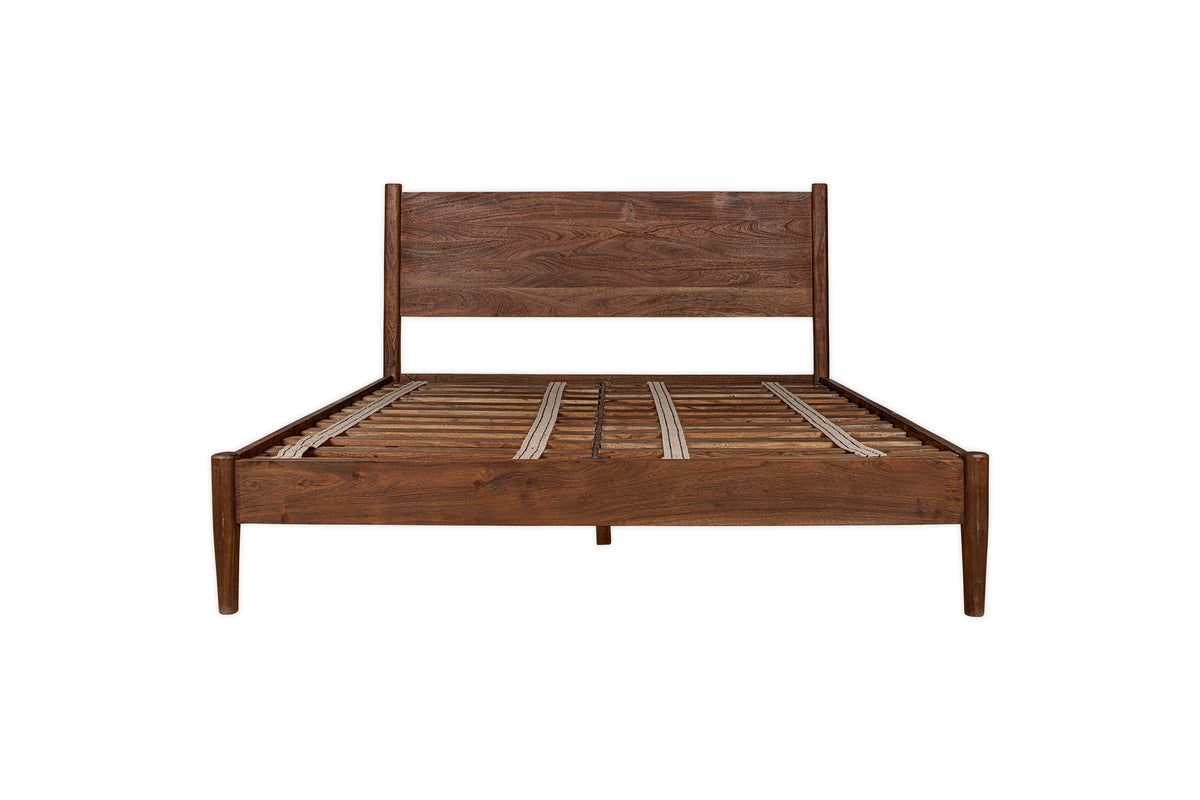 Anbu Double Acacia Bed Frame - Washed Walnut