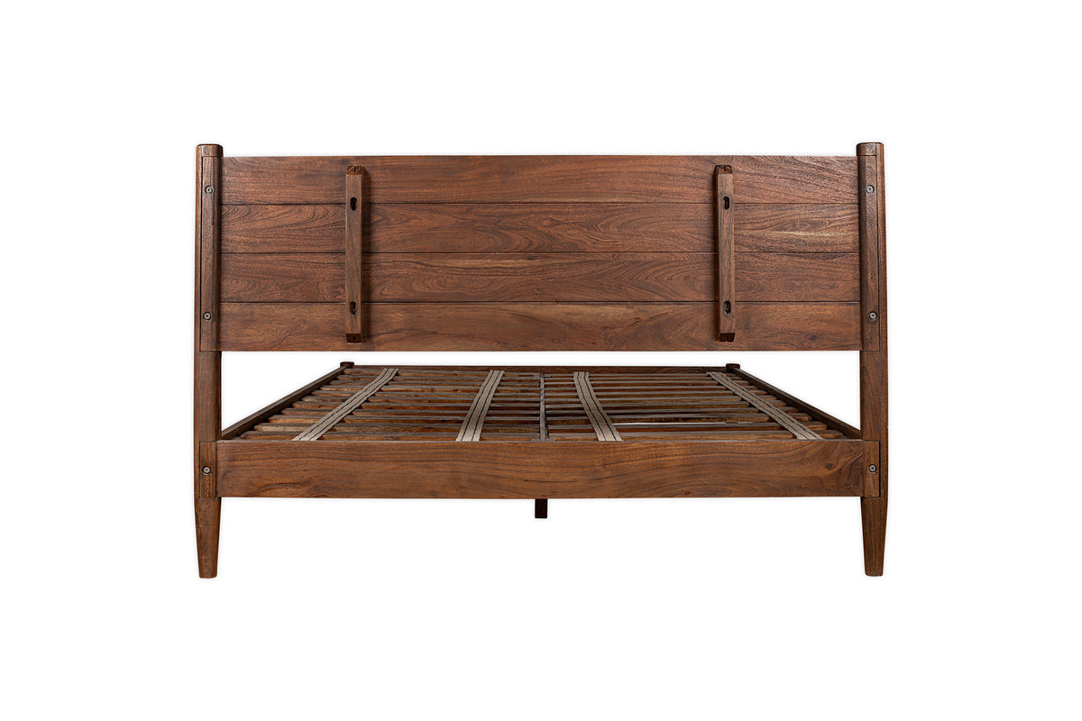 Anbu Double Acacia Bed Frame - Washed Walnut