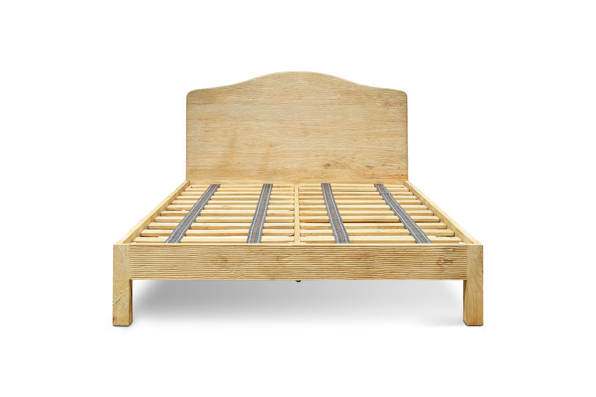 Vivan Super King Grooved Mango Wood Bed Frame - Natural