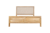 Sanja Double Stripe Upholstered Bed Frame - Natural