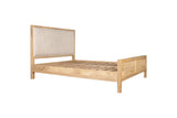 Sanja Double Stripe Upholstered Bed Frame - Natural