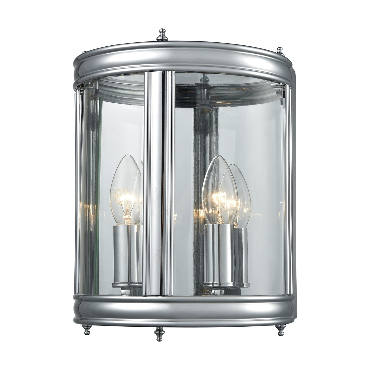 Marlow 2 light wall light in chrome finish